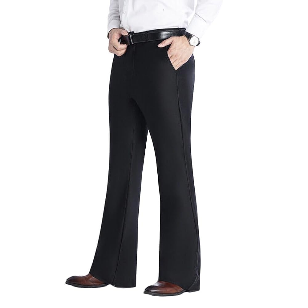 HAORUN Men Bell Bottom Flared Pants Slim Fit Stretch